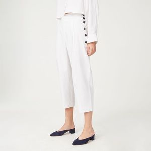 Club Monaco Linen Valerena Pants, 2- NWT (buttons)